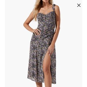 ASTR the Label Milkmaid Tie Strap Floral Midi Dress